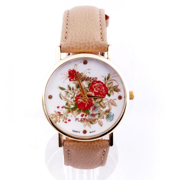 Дамски часовник с цветя