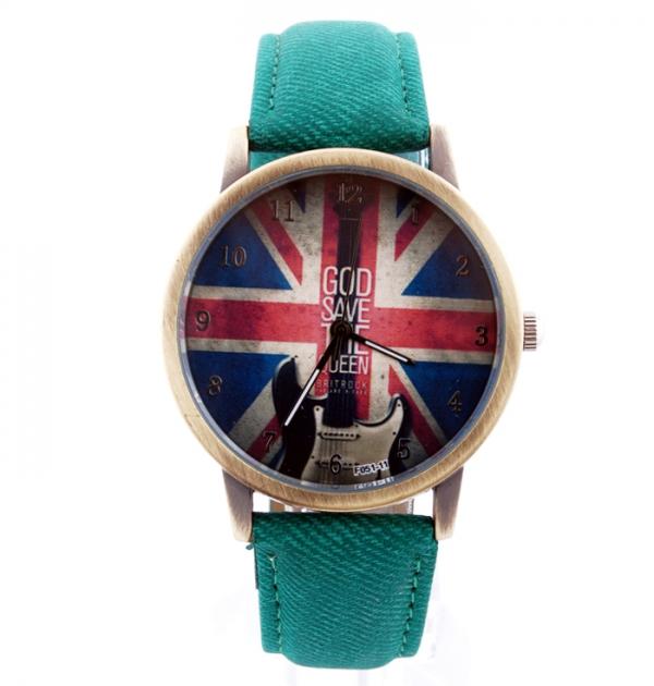Тюркоазен часовник с британското знаме