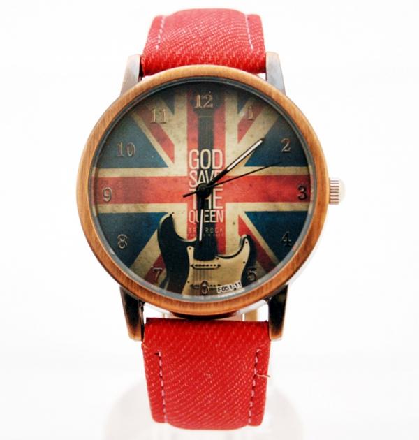 Червен часовник с британското знаме